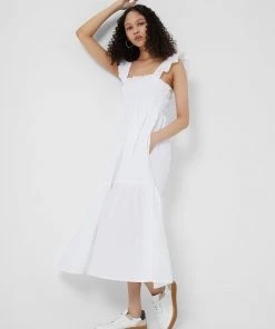 French Connection New In Isla Organic Tiered Skirt Midi Dress