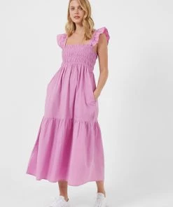 French Connection New In Isla Organic Tiered Skirt Midi Dress