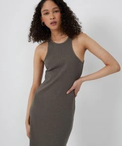 French Connection New In Rasha Ribbed Bodycon Midi Dress