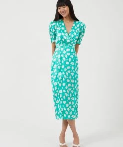 French Connection Aimee Inu Front Split Midi Dress