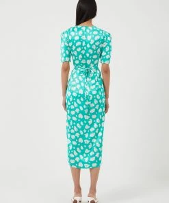 French Connection Aimee Inu Front Split Midi Dress