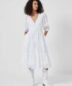 French Connection Abana Biton Organic Broiderie Dress New In