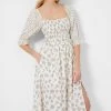 French Connection Doria Smock Balloon-Sleeve Dress New In