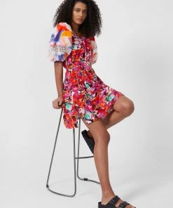 French Connection Isadora Patch Poplin Bardot Dress