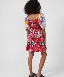 French Connection Isadora Patch Poplin Bardot Dress