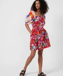 French Connection Isadora Patch Poplin Bardot Dress