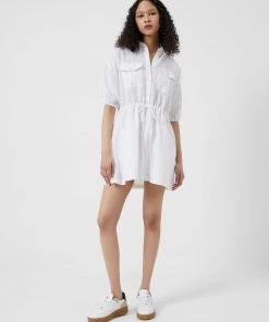 French Connection Ahia Cotton-Linen Shirt Mini Dress