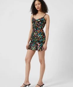 French Connection Evia Sequin Bodycon Mini Dress New In