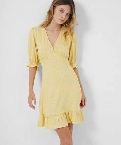 French Connection Peony-Doria Eco Puff-Sleeve Dress