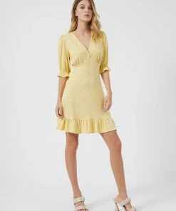 French Connection Peony-Doria Eco Puff-Sleeve Dress