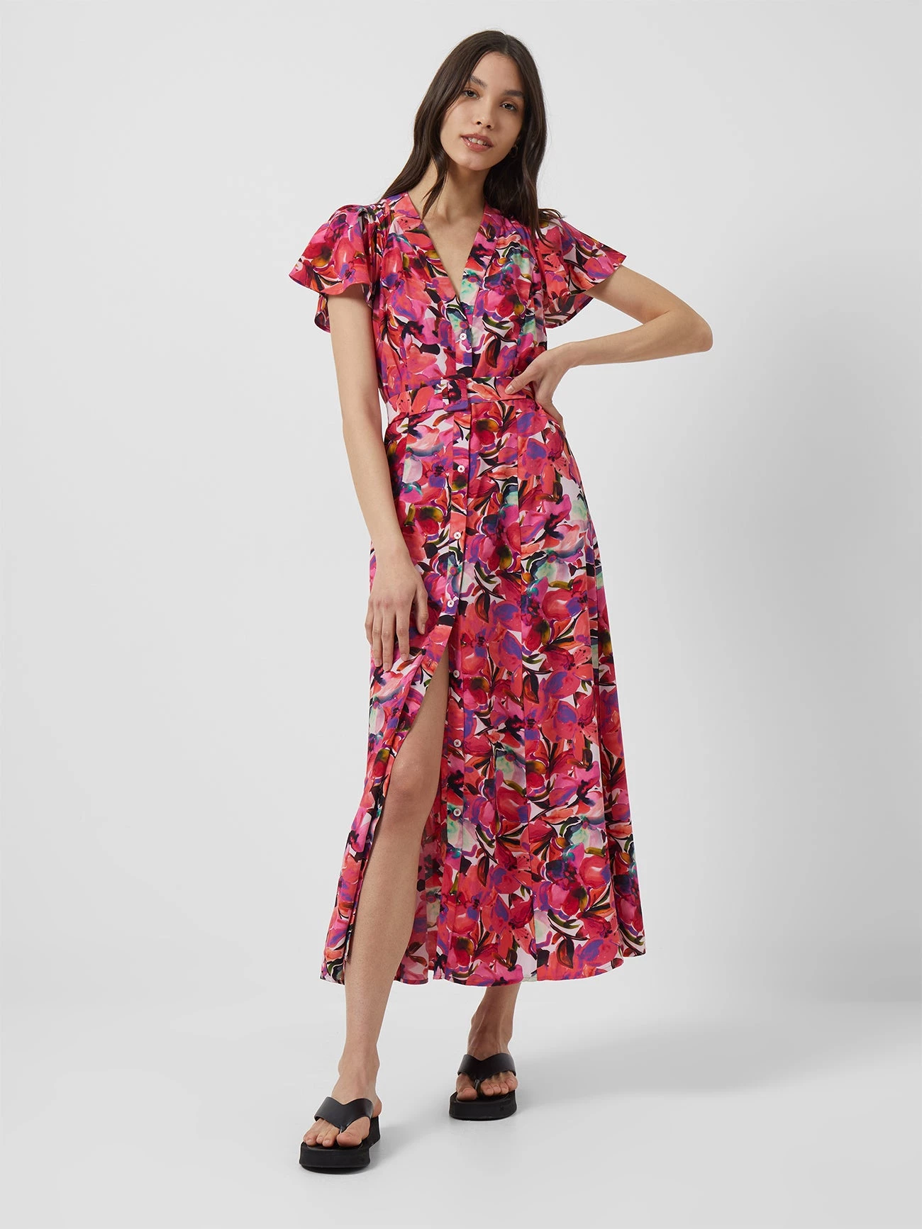 French Connection New In Isadora Delphine Belted Maxi Dress 3 French Connection New In Isadora Delphine Belted Maxi Dress