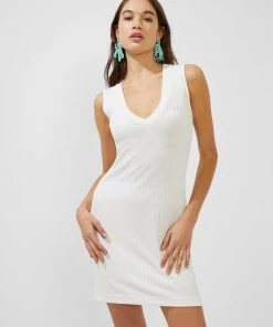 French Connection Piki Eco Jersey V-Neck Mini Dress New In
