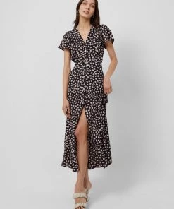 French Connection Aura Delphine V-Neck Maxi Dress