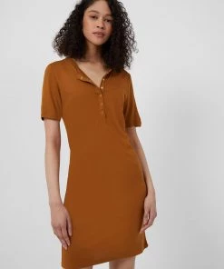 French Connection Solid Meadow Jersey Button Dress Sale