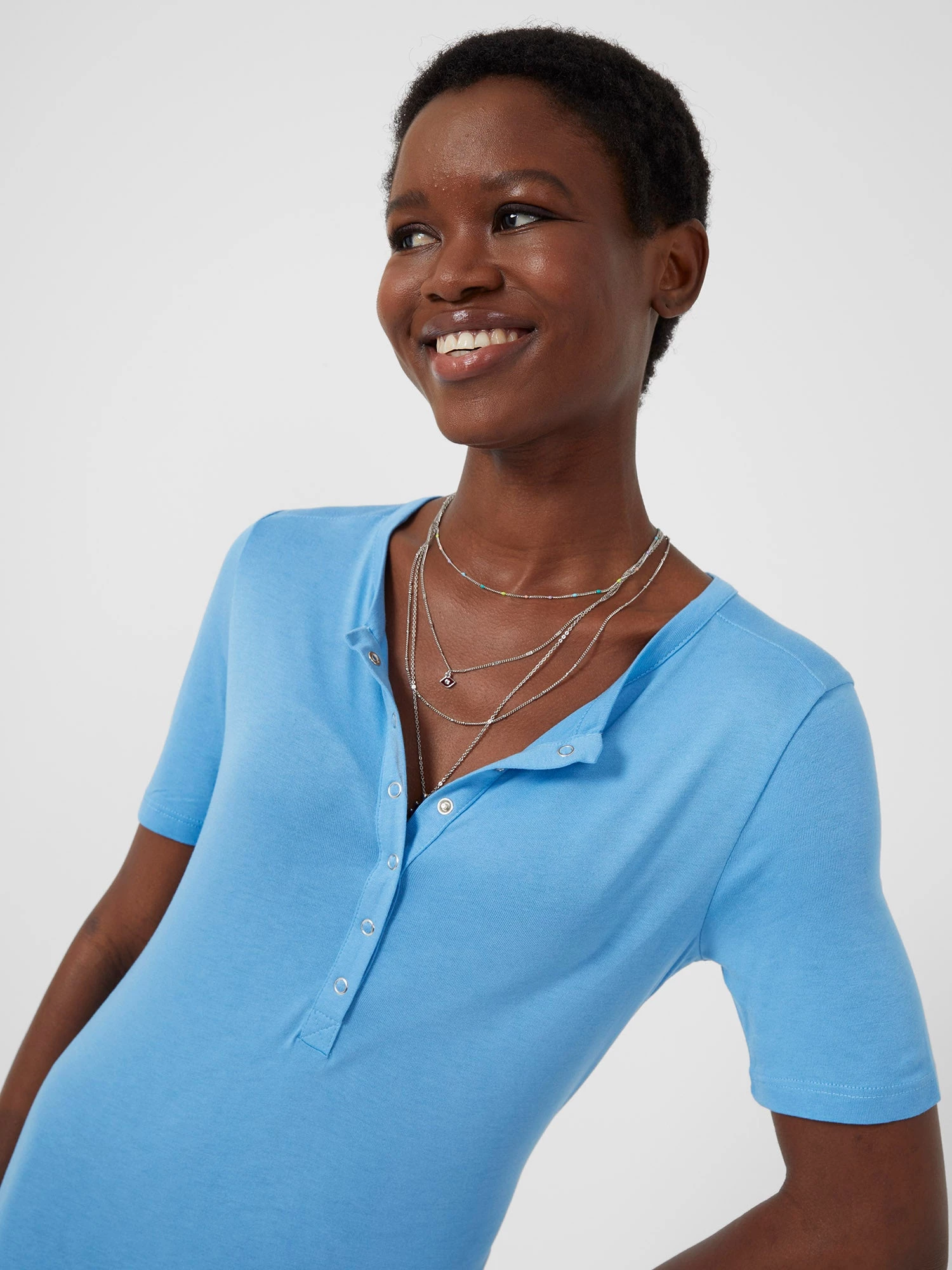 French Connection Solid Meadow Jersey Button Dress 5 French Connection Solid Meadow Jersey Button Dress