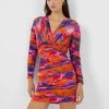 French Connection Watercolour Long Sleeve Bodycon Mini Dress Sale