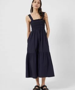 French Connection Sale Rhodes Solid Midi Sun Dress