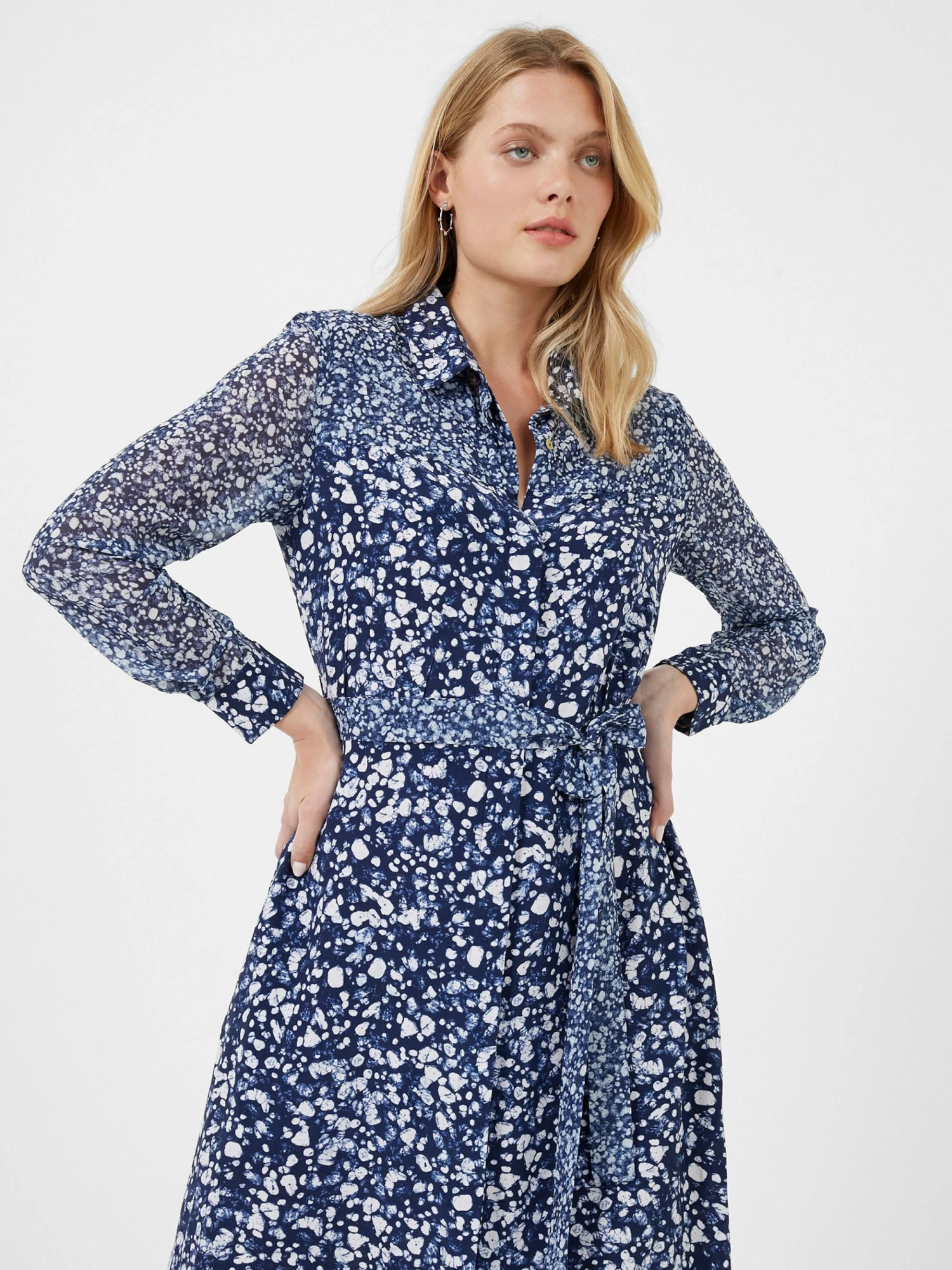 French Connection Areita Drape Printed Shirt Dress Sale 4 French Connection Areita Drape Printed Shirt Dress Sale