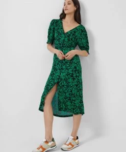 French Connection Florey Meadow Jersey Midi Tea Dress