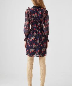 French Connection Ella Rose Recycled Lace Mix Mini Dress