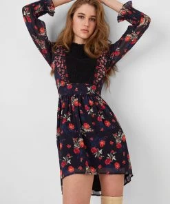 French Connection Ella Rose Recycled Lace Mix Mini Dress