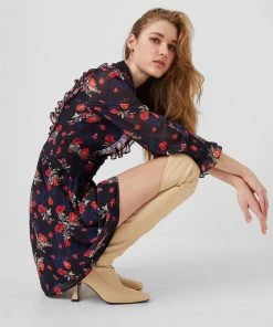 French Connection Ella Rose Recycled Lace Mix Mini Dress