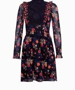 French Connection Ella Rose Recycled Lace Mix Mini Dress