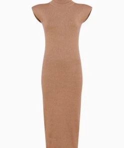 French Connection Fitted Shoulder Pad Midi Dress