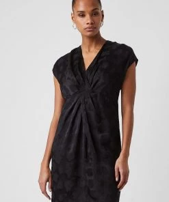 French Connection Sale Aime Satin Burnout Twist Dress