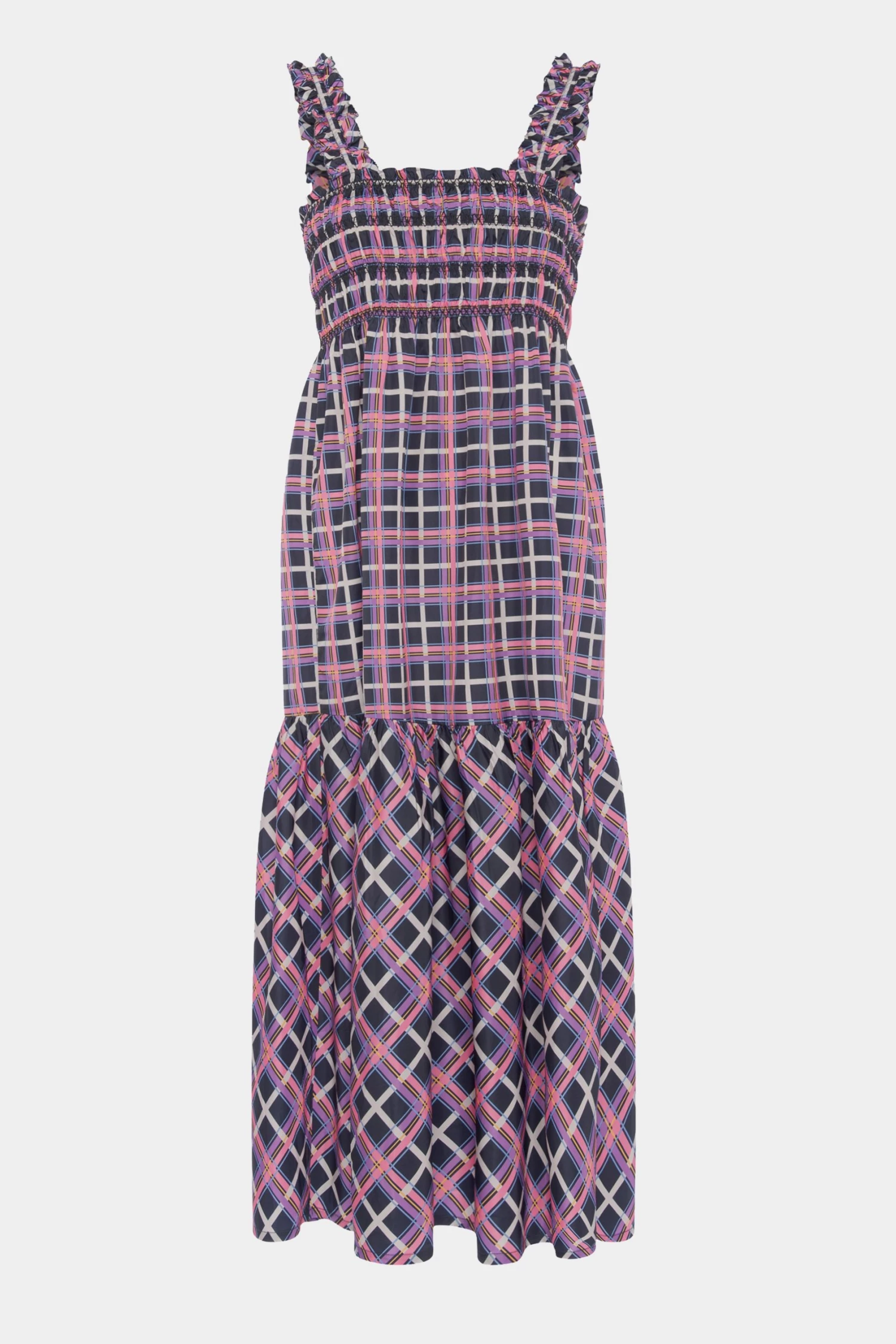 French Connection Aggie Check Tafita Smock Maxi Dress Sale 9 French Connection Aggie Check Tafita Smock Maxi Dress Sale