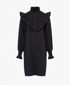 French Connection Organic Poplin Smock-Neck Dress New In 11 French Connection Organic Poplin Smock-Neck Dress New In