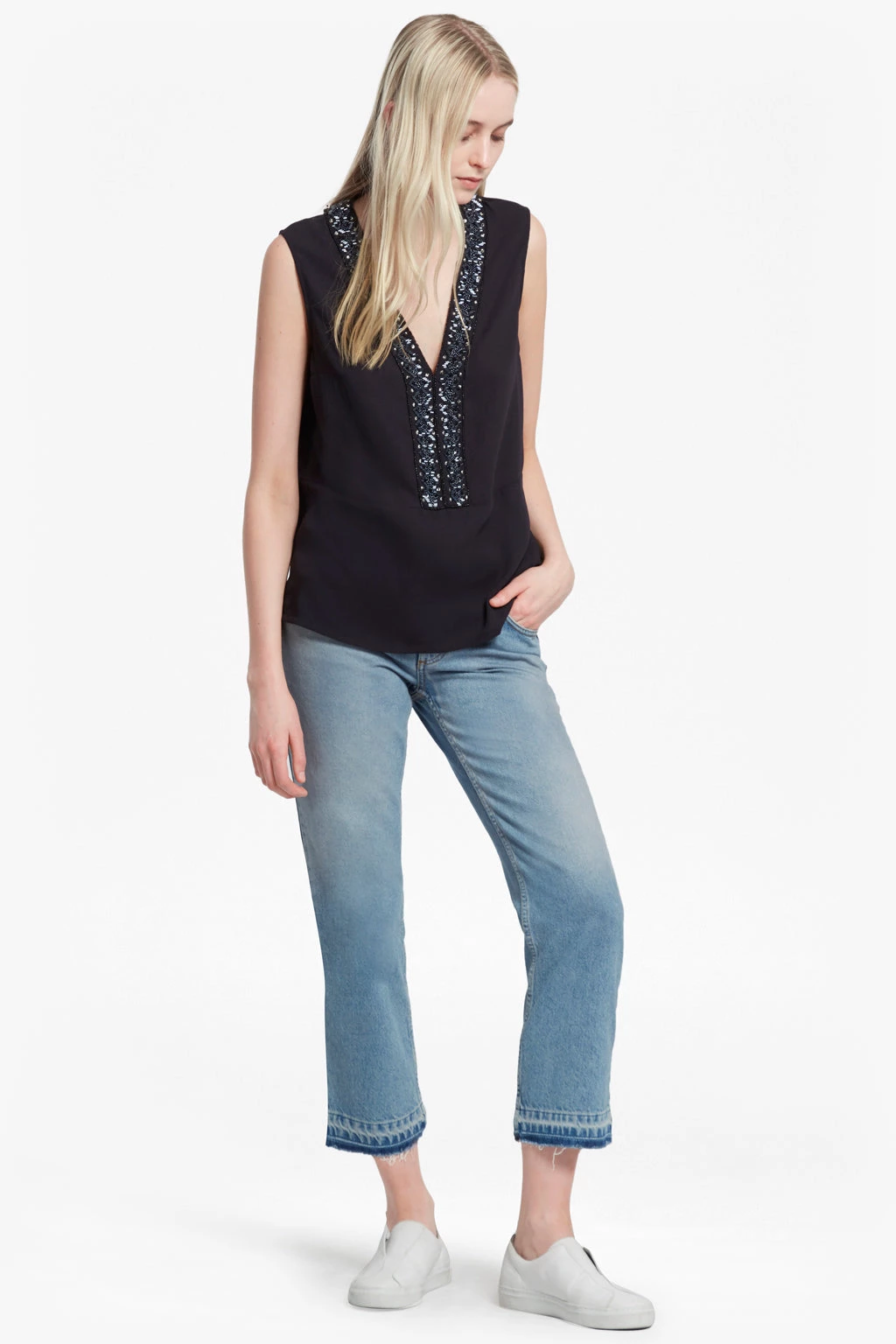 French Connection Karlo Drape Embellished Top Sale 4 French Connection Karlo Drape Embellished Top Sale