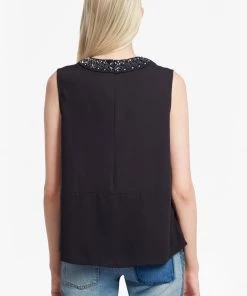 French Connection Karlo Drape Embellished Top Sale 8 French Connection Karlo Drape Embellished Top Sale