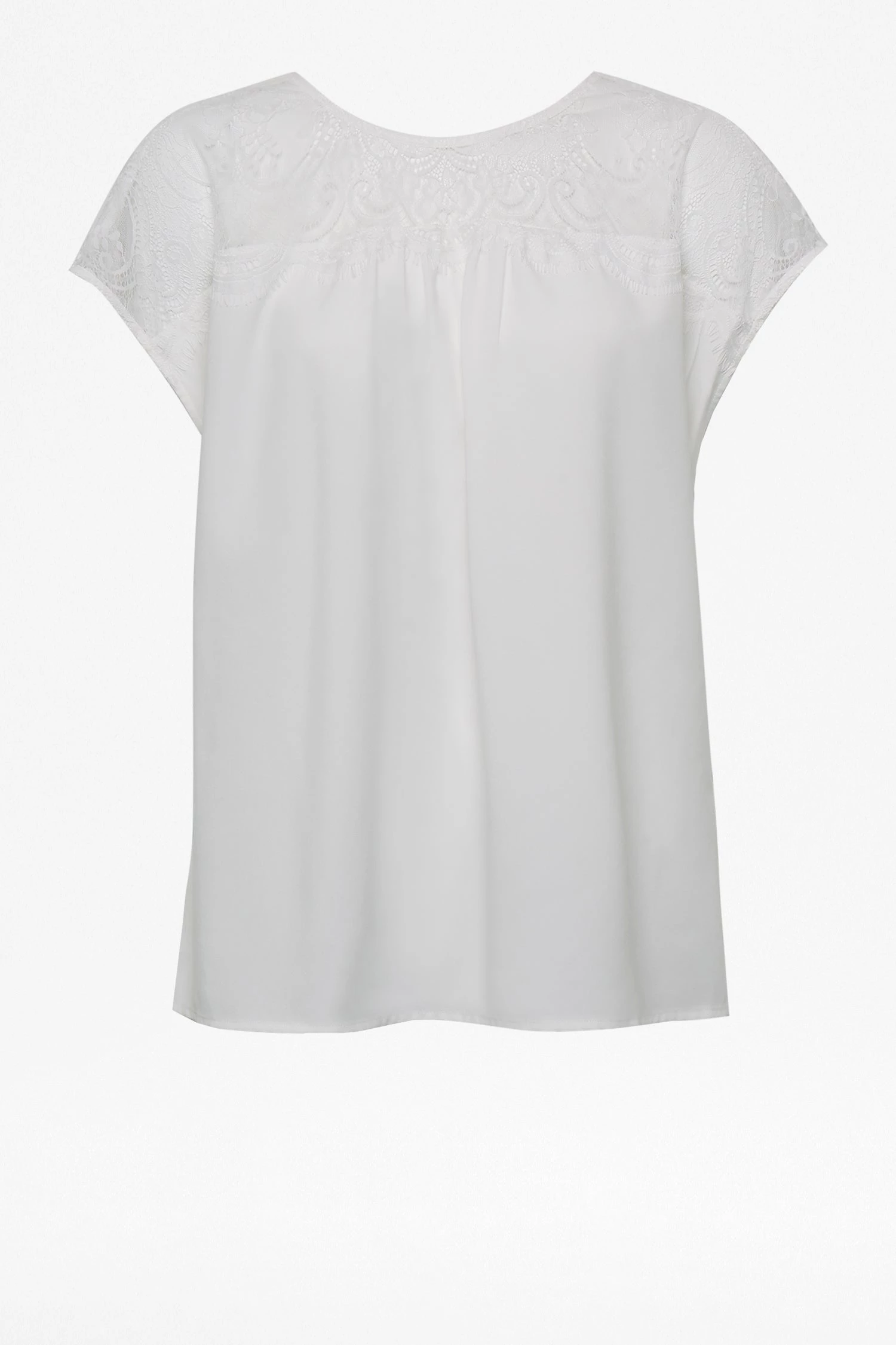 French Connection Aleda Crepe Light Lace V-Back Top Tops 3 French Connection Aleda Crepe Light Lace V-Back Top Tops