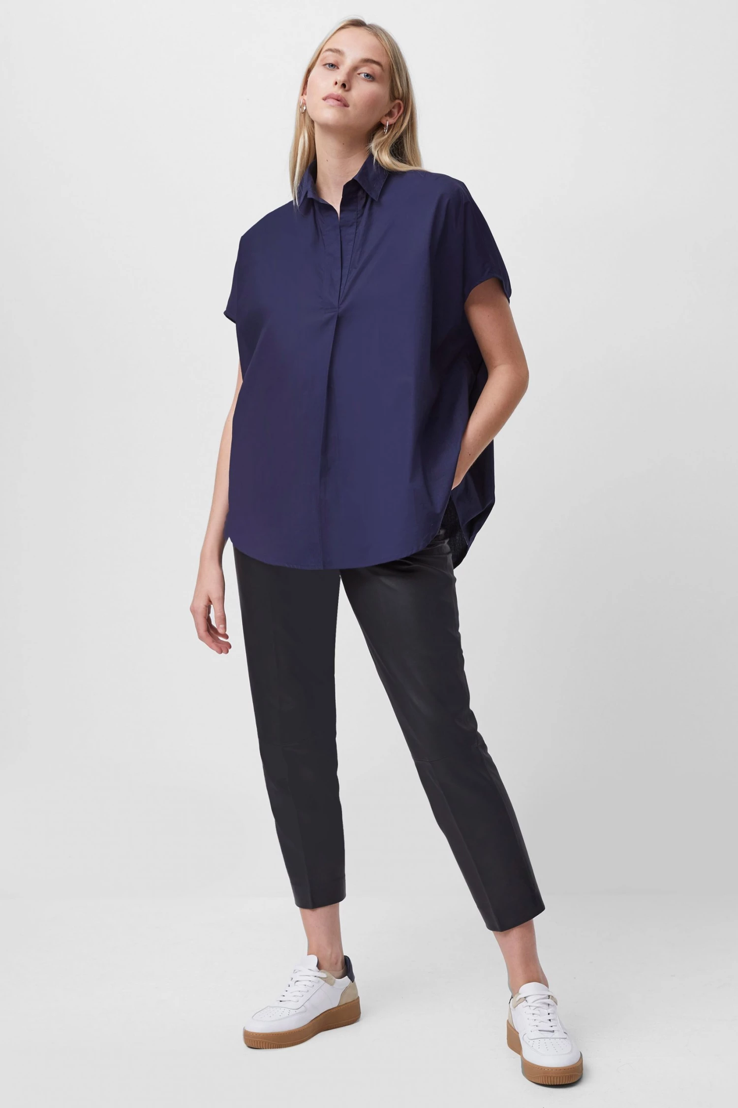 French Connection Cele Rhodes Poplin Short-Sleeved Shirt 4 French Connection Cele Rhodes Poplin Short-Sleeved Shirt