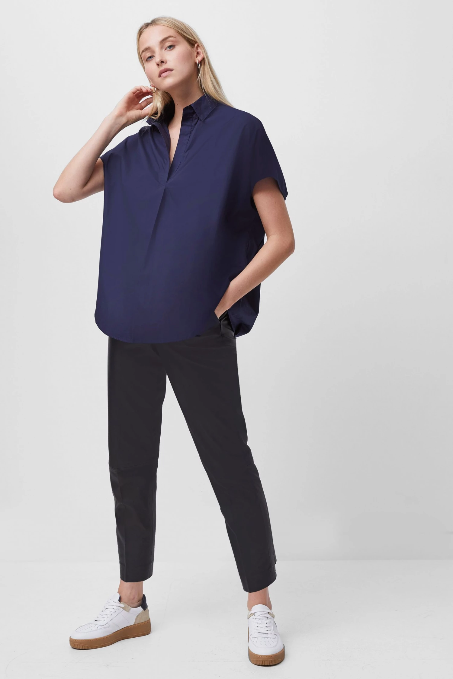 French Connection Cele Rhodes Poplin Short-Sleeved Shirt 5 French Connection Cele Rhodes Poplin Short-Sleeved Shirt