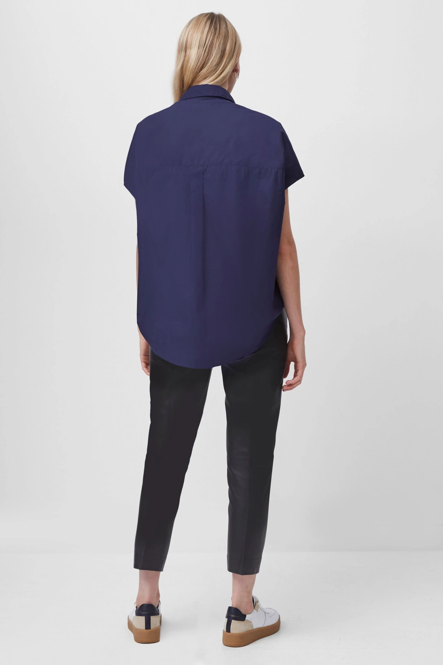 French Connection Cele Rhodes Poplin Short-Sleeved Shirt 6 French Connection Cele Rhodes Poplin Short-Sleeved Shirt