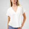 French Connection Crepe Light Short-Sleeve V-Neck Top Tops