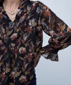 French Connection Desta Fil De Coupe Smock Top Last Chance To Buy