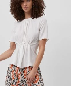 French Connection Emmy Crepe Gathered Top Last Chance To Buy