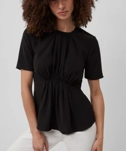 French Connection Last Chance To Buy Emmy Crepe Gathered Top