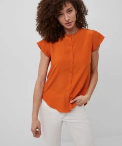 French Connection Ery Crepe Short-Sleeved Shirt