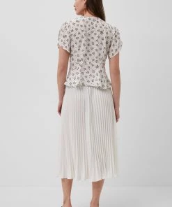 French Connection Aura Floral Gathered Neck Top