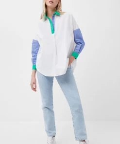 French Connection Ceises Rhodes Colour Block Shirt Last Chance To Buy
