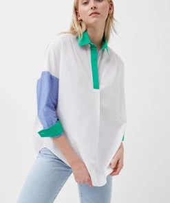 French Connection Ceises Rhodes Colour Block Shirt Last Chance To Buy