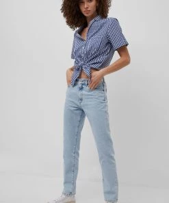 French Connection Reta Check Tie Front Shirt Last Chance To Buy