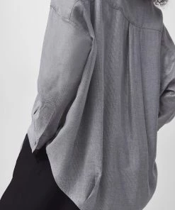 French Connection Rhodes Metallic Pop Over Shirt Sale