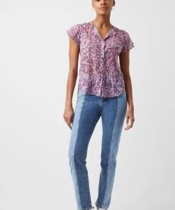 French Connection Flores Crinkle Shirt Last Chance To Buy