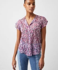 French Connection Flores Crinkle Shirt Last Chance To Buy