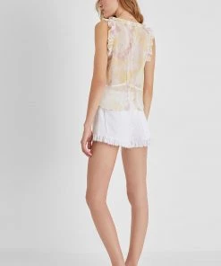 French Connection Duna Crinkle V-Neck Top Sale